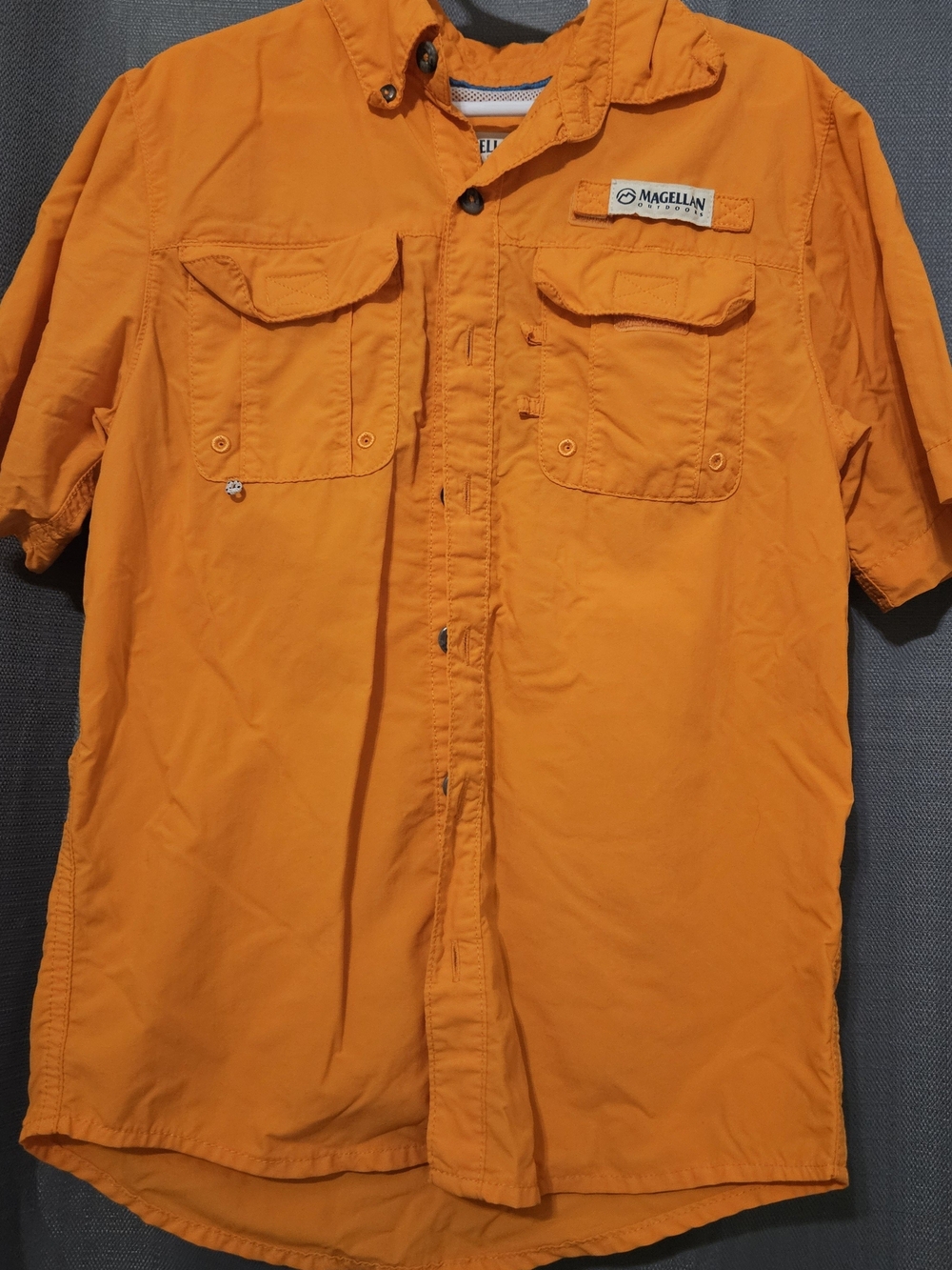 Magellan Outdoors Men’s Orange Short-Sleeve Fishing Shirt